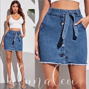 NEW Denim jean skirt with front tie